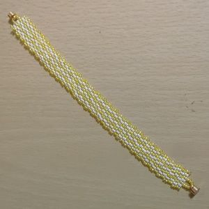 White And Yellow Seed Bead Bracelet